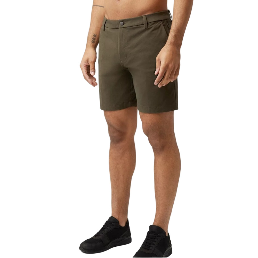 lululemon athletica Men's Flat Front Shorts in Olive Green